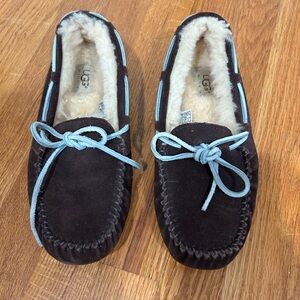 SALE! UGG Australia Dakota Leather /Suede Genuine Sheepskin Fur Slip On Moccasin